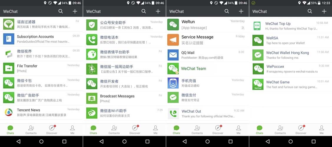 Variedad de servicios disponibles para los usuarios de WeChat